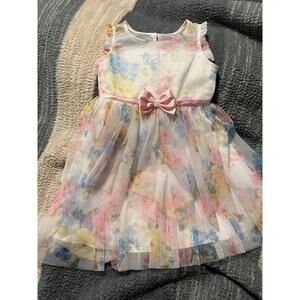 Jona Michelle Toddler Girls 4T Floral Tulle Dress Spring Easter EUC